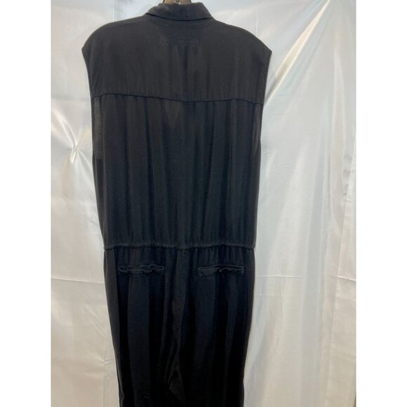 ENZA COSTA Black Sleeveless Challis Utility Drawstring Waist Jumpsuit - Size M - Picture 4 of 15